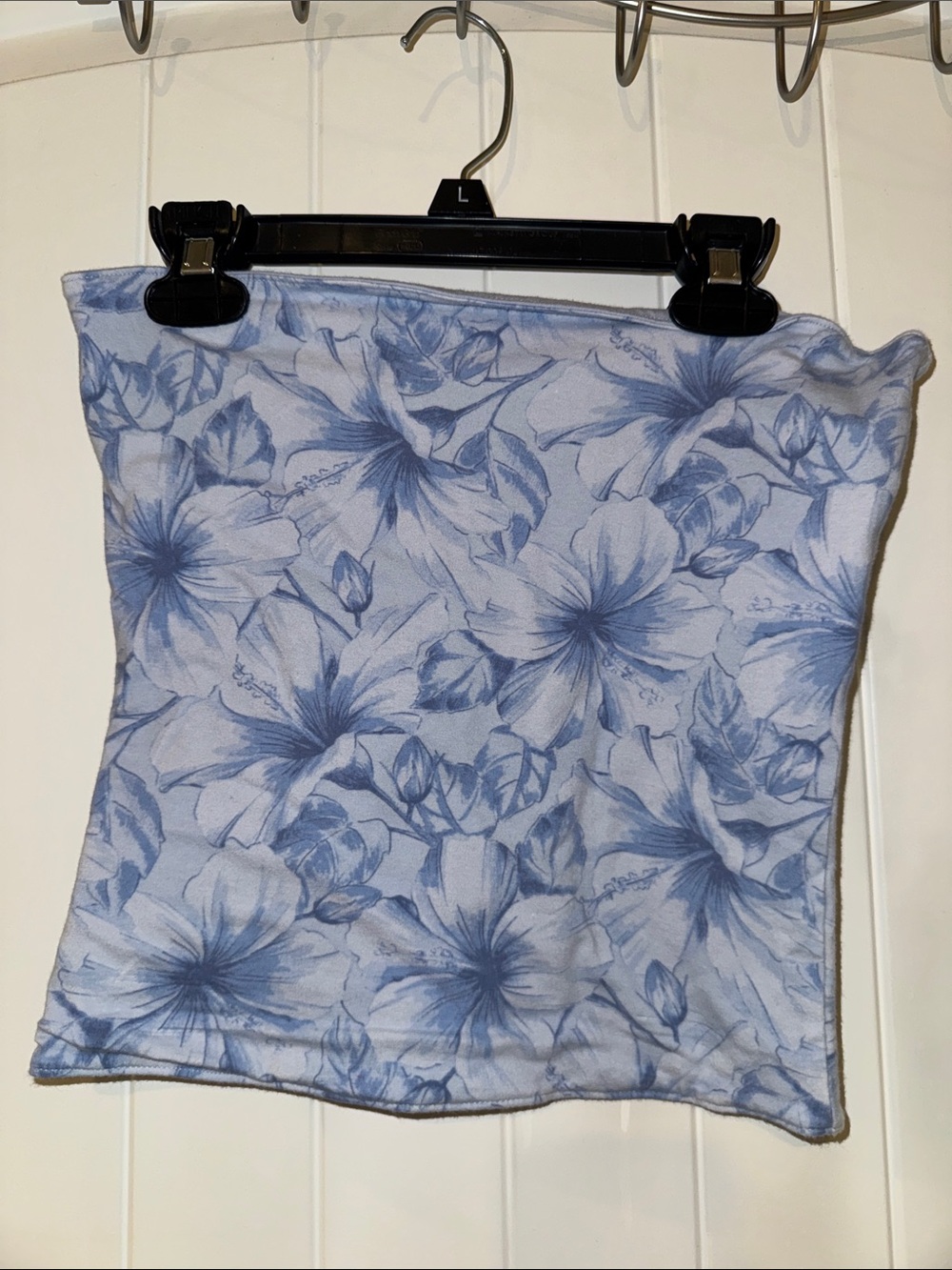 Light Blue Floral Tube Top - Hollister Women's Strapless Summer Top Size S